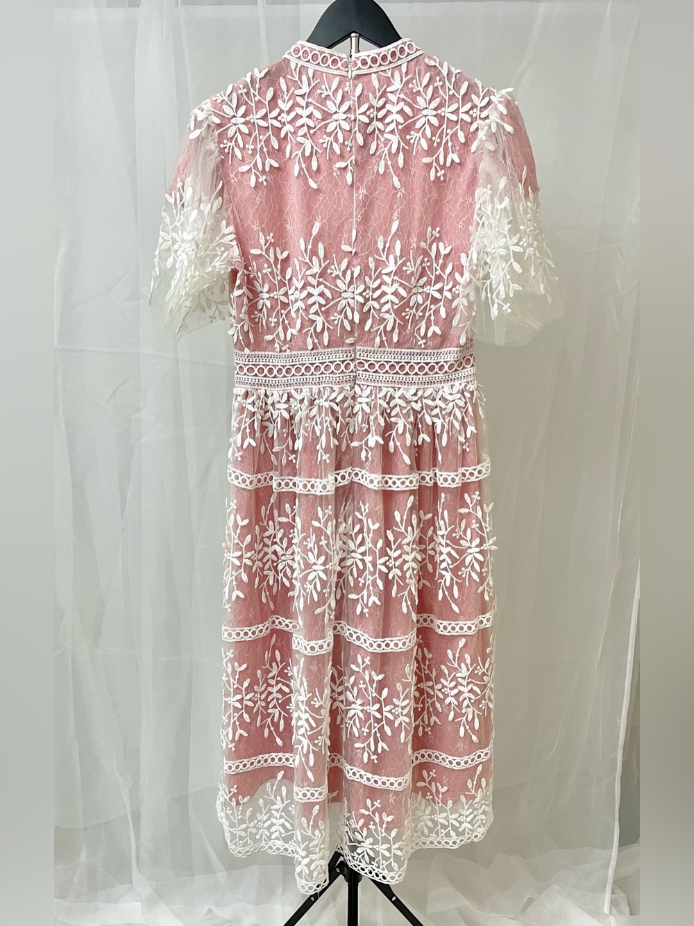 Ivy City Co Sicily Dress with Flutter Sleeves in Pink - Picture 5 of 16